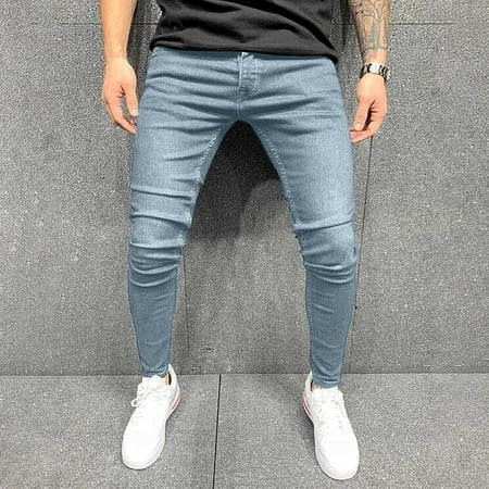 MHFRRA Mens Jeans Men s Fashion Denim Wash Hop Work Trousers Jeans Pants 23 Size XL