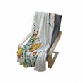 thumbnail image 4 of Japanese Soft Flannel Fleece Blanket, Ornate Japanese Watercolor Flower Motif Environment Inspired Artwork Image Print, Cozy Plush for Indoor and Outdoor Use, 60" x 80", Orange Green, by Ambesonne, 4 of 6