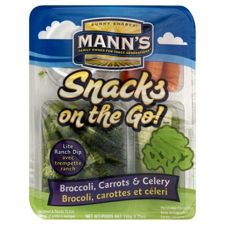 Mann Packing Manns Sunny Shores Snacks on the Go! Broccoli, Carrots & Celery, 4.75 oz