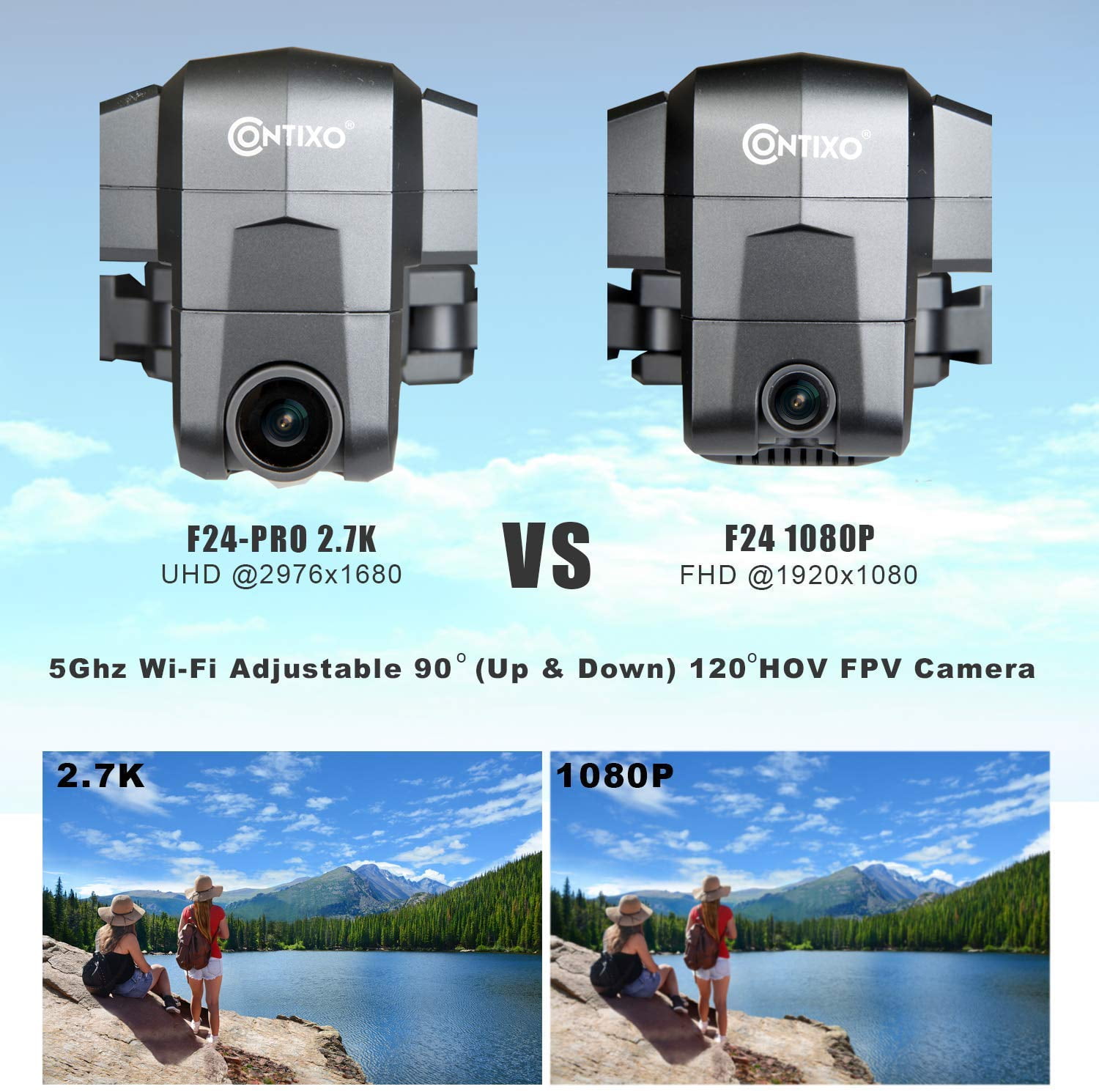 contixo f24 brushless foldable quadcopter drone