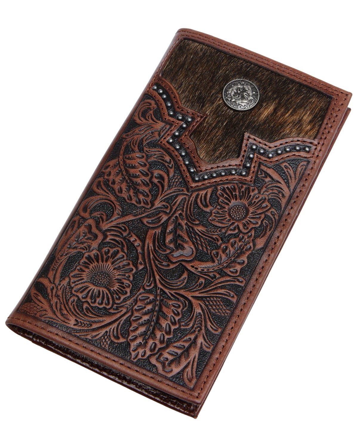 Western Style Cowboy Bifold Wallet With Cross & Praying Hands  display picture 1