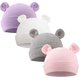 thumbnail image 1 of Gorro de algodón con orejas de oso para recién nacidos, para niños y niñas, de 0 a 6 meses, 1 of 5