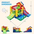 thumbnail image 3 of Costway Colorful Rainbow Kids Inflatable Bounce Castle with 50 Ocean Balls & 680W Blower, 3 of 10