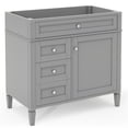 thumbnail image 5 of JERFIT 36 inch Modern Grey Bathroom Vanity with 2 Drawers & Tip-Out Tray, Solid Wood Storage Cabinet with Adjustable Shelf, No Top Sink Included, 5 of 7