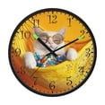 thumbnail image 2 of Voice Activated Clock with Glow Light 12 Inch Large Silent Wall Clock Battery Operated for Home Decor A Playful White Cat, 2 of 8