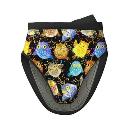 

Matuu Cartoon Bird Owl for Non-Slip Mini Oven Soft Silicone Mitt 5.9 x5.9