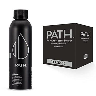 PATH Alkaline Bottled Water - 9.5 pH-Balanced Purified Water with Electrolytes in Aluminum Bottle-25 Fl Oz (Pack of 9)