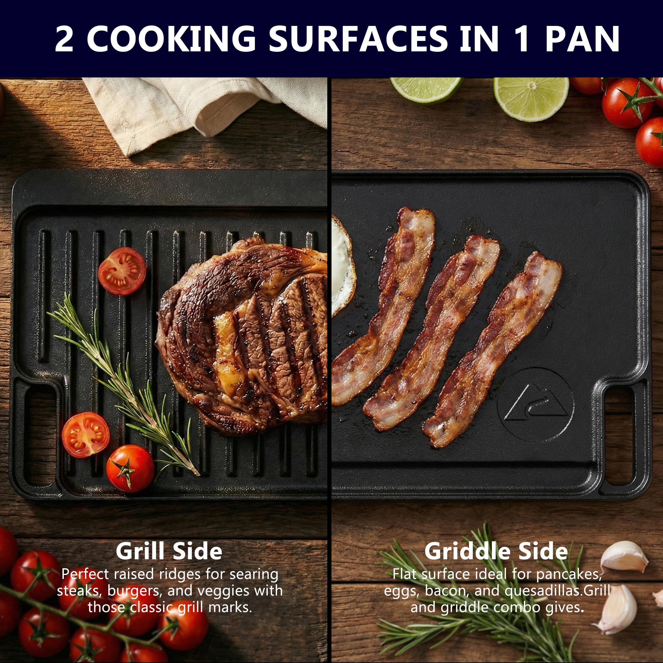 Ozark Trail Seasoned Cast Iron Reversible Grill/Griddle