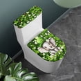 thumbnail image 3 of HELLHERO Elephant Clover Polyester Toilet Lid Seat Cover Set Toilet Dust Cover Set Universal Stretch Elastic Bottom Washable and Reusable Adjustable for U-Shaped, 3 of 8