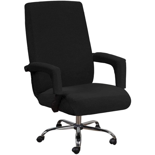 Funda para silla de oficina - Funda universal elástica extraíble para silla de oficina - Funda moderna para silla - Funda elástica lavable para silla - Color negro - Talla: XL
