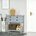 thumbnail image 2 of HOMCOM Console Table Sofa Table Sideboard with 4 Drawers & Slatted Shelf for Kitchen, Entryway, Grey, 2 of 8