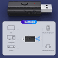 thumbnail image 2 of Bluetooth 5.3 Transmitter Receiver, USB Bluetooth Adapter, Wireless Audio Transmitter for TV Home/Car Sound System,1 x Bluetooth Transmitter Receiver,Black, 2 of 8