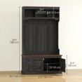 thumbnail image 3 of HOMCOM 3-in-1 Hall Tree with Bench, Coat Rack with Shoe Storage, Black, 3 of 10