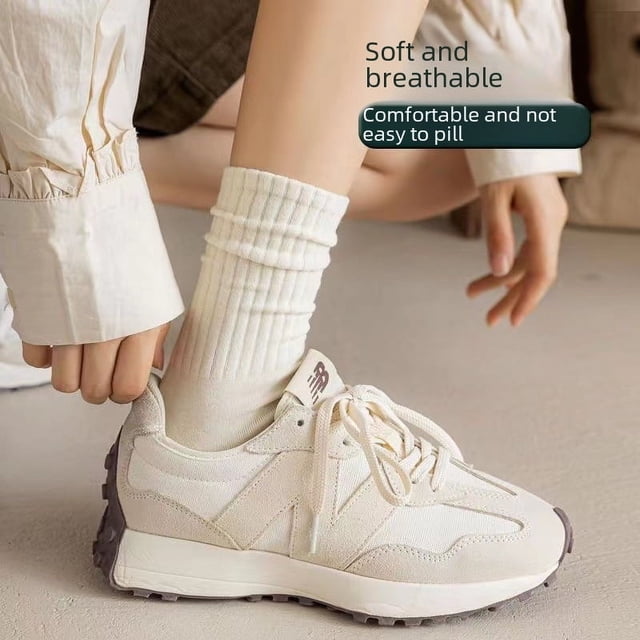 Calcetines de mujer hasta la mitad de la pantorrilla, de color liso, con rayas verticales, sencillos, informales, combinables, estilo deportivo, medias para estudiantes, suaves y cómodas