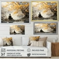 thumbnail image 4 of Designart "Enlightened Path Grey and Yellow Buddhism II" Spiritual Floater Framed Wall Art Living Room, 4 of 7