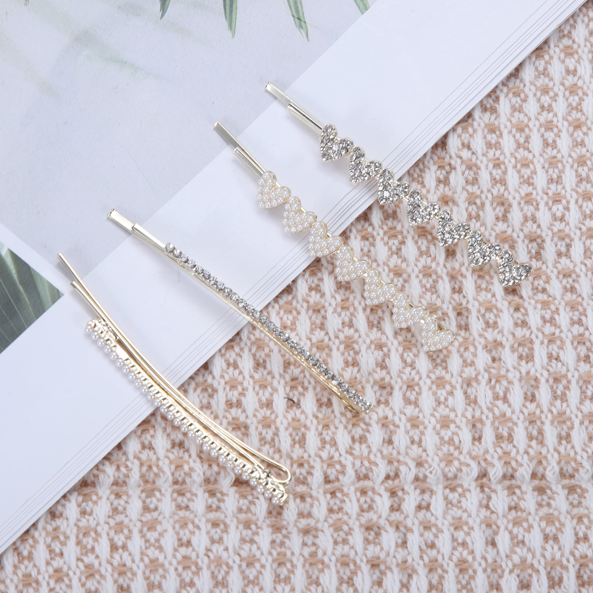 Unique Bargains Heart Bobby Pin Hair Clip Women 1 Pair Silver Tone