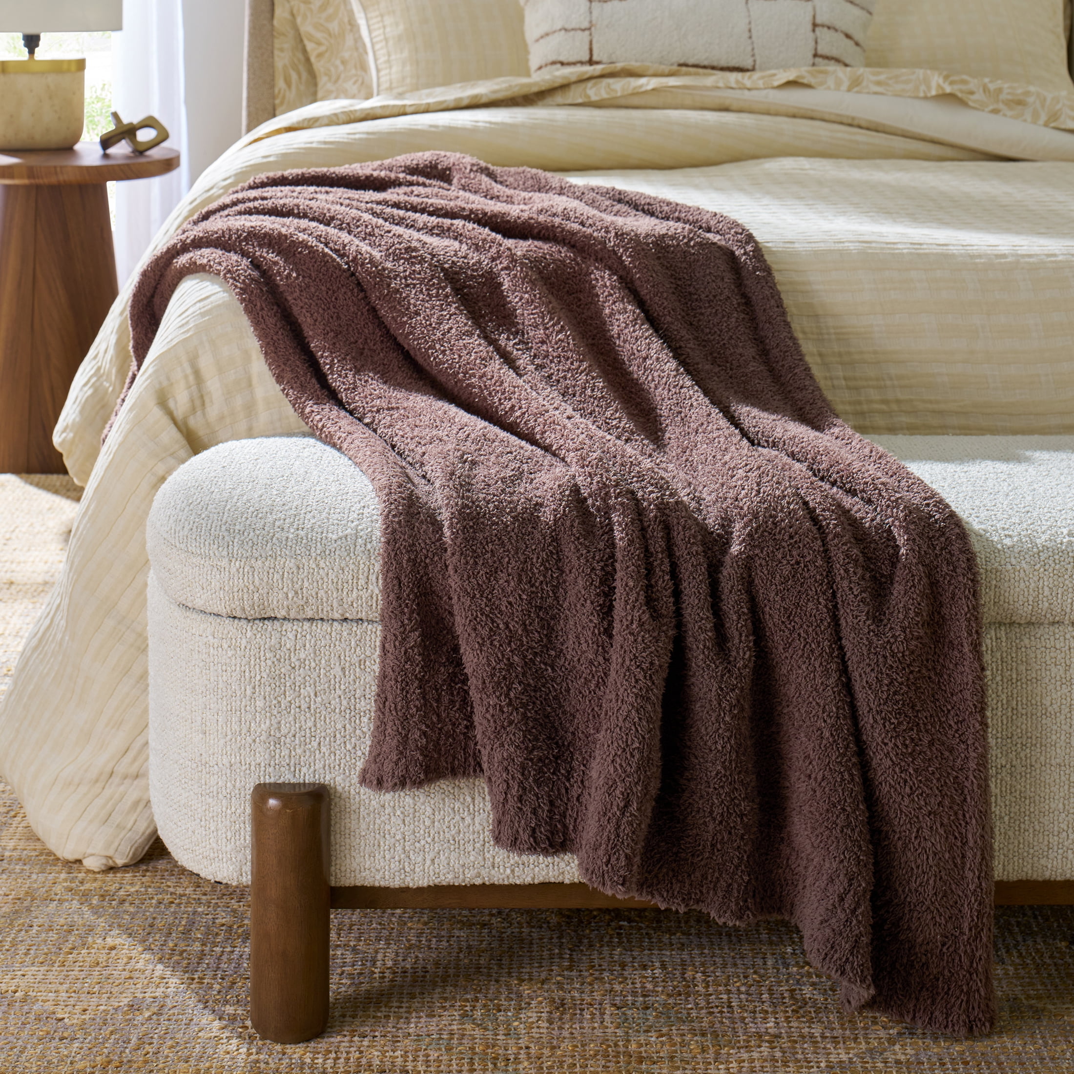 Better Homes & Gardens Cozy Knit Throw Blanket, Brown Basket, 50 x 72 in