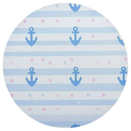 

Blue Anchor Stripes 15.4in Diameter PVC Plate Mat Heat-Resistant and Cuttable Kitchen Decor