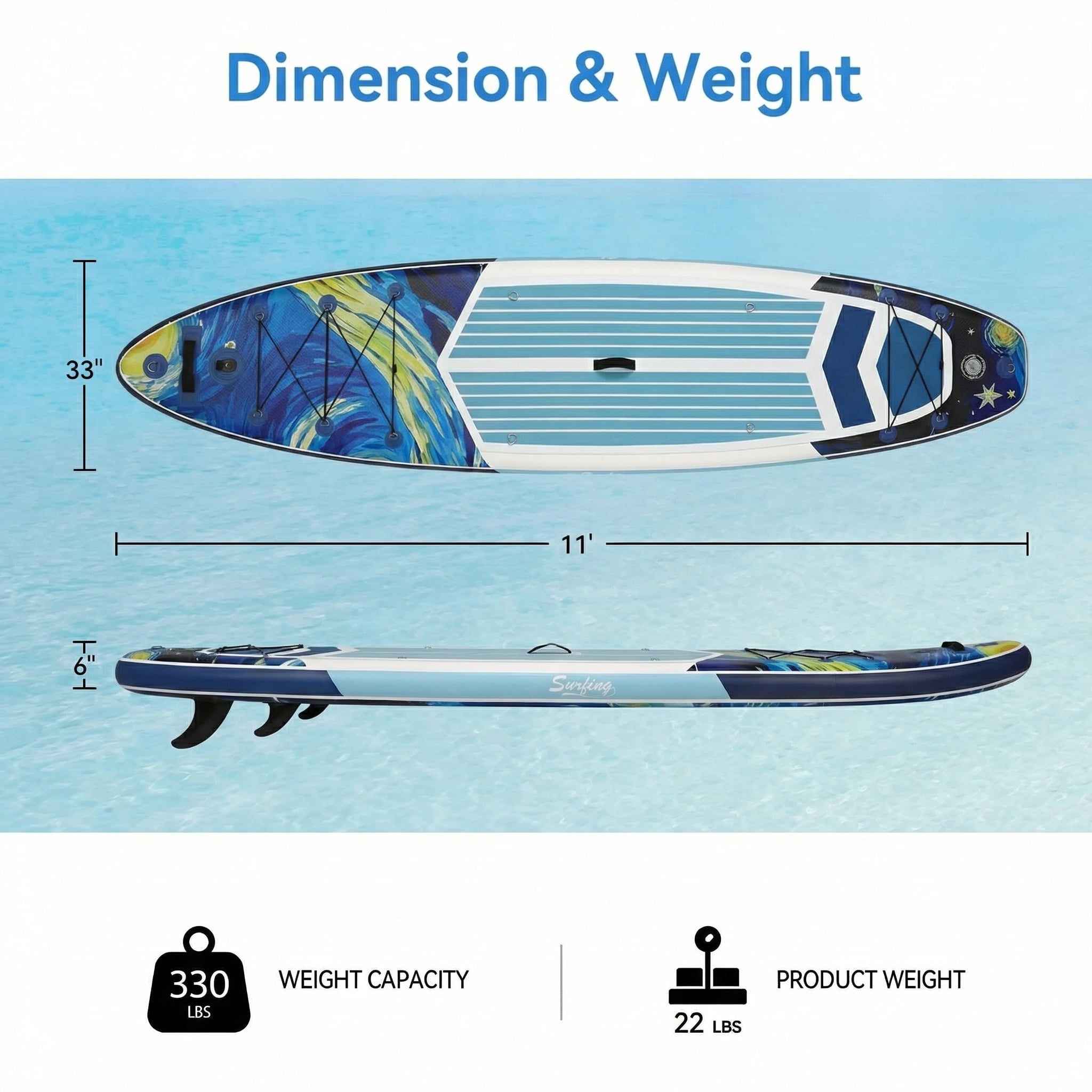 ELECWISH Inflatable Stand up Paddle Boards 11 ft with Premium SUP Paddle Board Accessories, Wide Stable Design, Non-Slip Comfort Deck for Youth & Adults