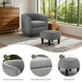 thumbnail image 4 of Tappio Swivel Accent Chair with Ottoman, 360 Swivel Velvet Barrel Chair Modern Armchair Sofa, Upholstered Reading Chair with Footrest for Living Room Bedroom Study Room, Gray, 4 of 8