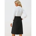 thumbnail image 4 of DARING DIVA Women's A-Line Belted Fall Midi Corduroy Skirt M Black, 4 of 6