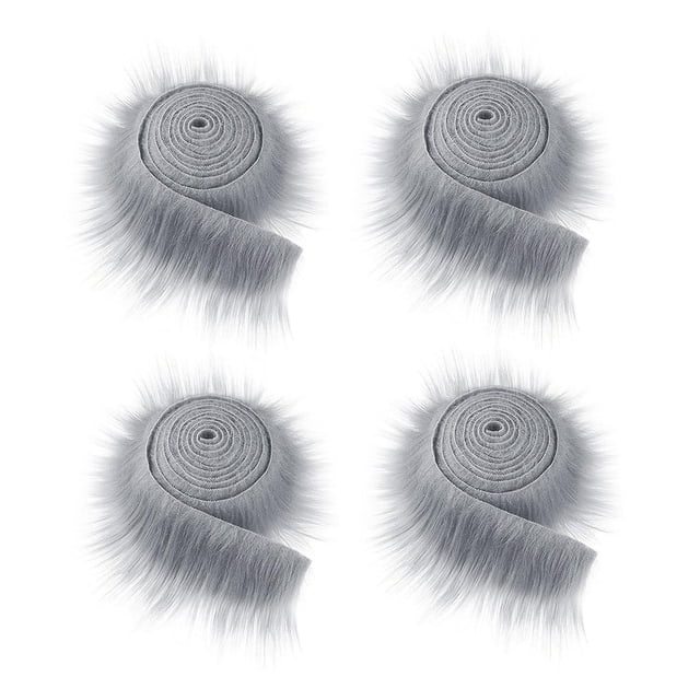 Peluche de peluda de tela de piel sintética, tiras precortadas, piel artesanal difusa para , barba, cabellero, disfraz de Cosplay, accesorios d Gris claro Gloria Tela de piel sintética