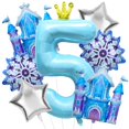 thumbnail image 1 of Set de globos para fiesta Gretion, 5.º cumpleaños, copo de nieve invernal, 1 of 8