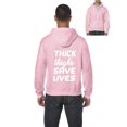 thumbnail image 1 of Mens Thick Thighs Save Lives Full-Zip Hooded Sweatshirt, 1 of 5