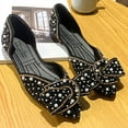 thumbnail image 4 of Viluyesy Womens Ballet Flats, Shallow Slip-On Shiny Rhinestone Bow Summer Casual Wedding Party Shoes Black, 4 of 4
