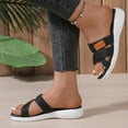 thumbnail image 4 of LOVZFMLL Women's Sandals with Arch Support Cross Strap Open Toe Comfort Walking Slides Summer Casual Beach Slippers Slip On Black 5.5, 4 of 9