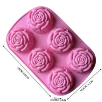 Pedty 1×Silicone Mold,Baking 6 Connected Rose Silicone Cake Silicone Soap Moon Cake Kitchen Costume,Chocolate Candy