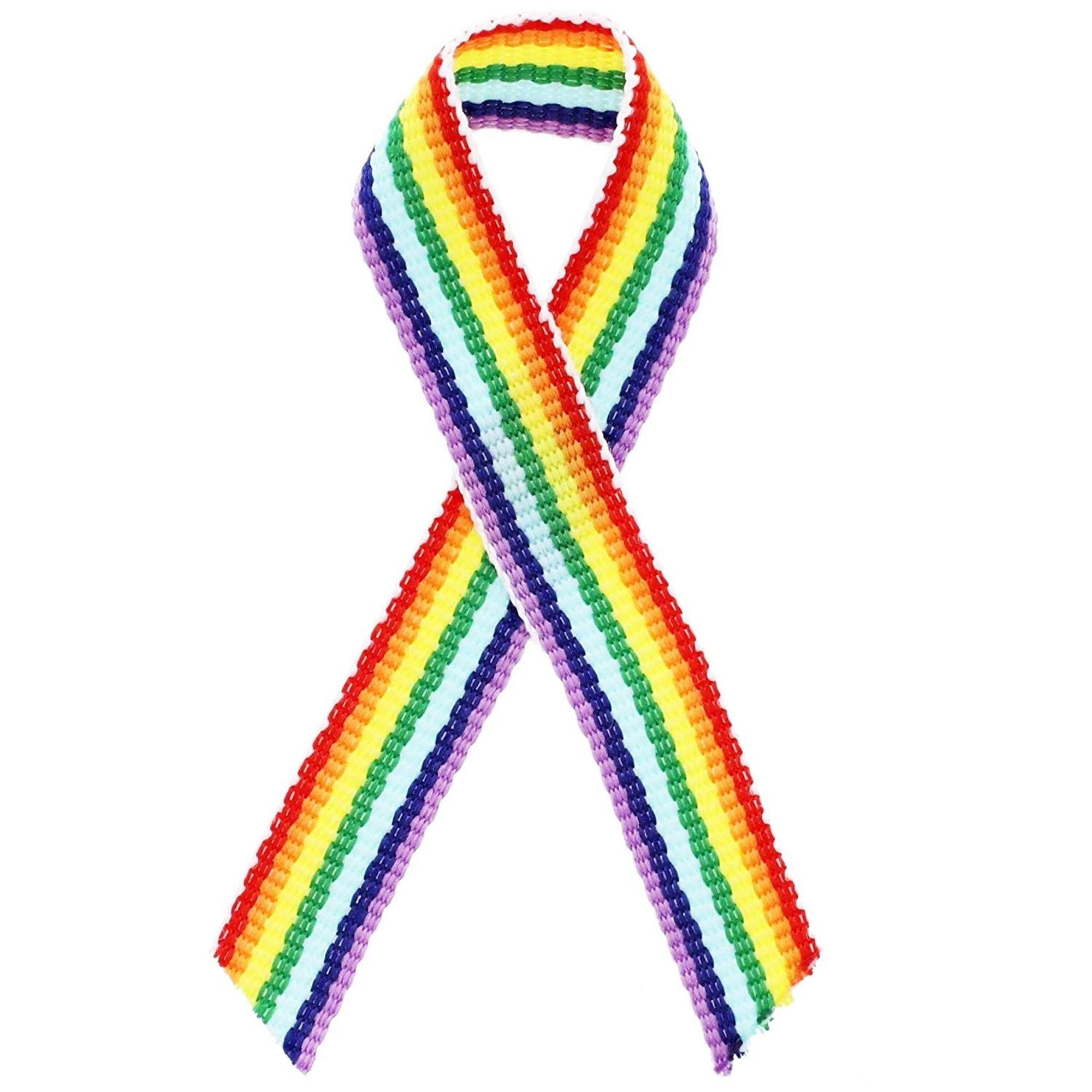 gay pride rainbow ribbon