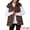 Coffee, variant on Women's Puffer Vest Coat Hooded Zip Up Long Sleeveless Jacket M Khaki