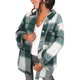 thumbnail image 2 of Camisa a cuadros de manga larga para mujer, abrigo informal con estampado a cuadros, camisa con botones, abrigo a cuadros a la moda para mujer, camisas, diseño de clase mundial, 2 of 6