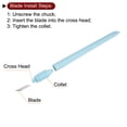 thumbnail image 5 of Uxcell High Speed Steel Plate Plastic Handle Art Craft Hobby Exacto Knife with Cap Blue, 5 of 6