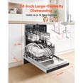 thumbnail image 2 of KFFKFF 24-Inch Built-In Dishwasher with Stainless Steel Interior, 14 Place Settings, 8 Wash Cycles, Quiet Operation, Adjustable Racks, and Zoned Storage, Dimensions: 23.82 x 25.2 x 33.78 Inches, 2 of 9