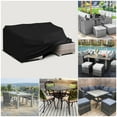 thumbnail image 3 of PATIO PLUS Garden Furniture Cover，Garden Table and Chairs Patio Set Cover Waterproof，Windproof, Anti-UV, 420D Oxford Fabric Outdoor Table Covers Rectangular 111x74x28 inches Black, 3 of 8