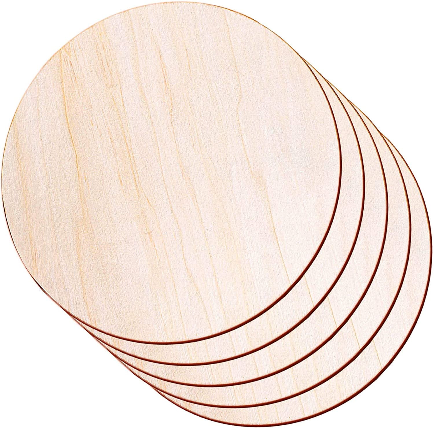 Round Wood Discs for Crafts, 5 Pack 14 Inch Wood Circles Unfinished