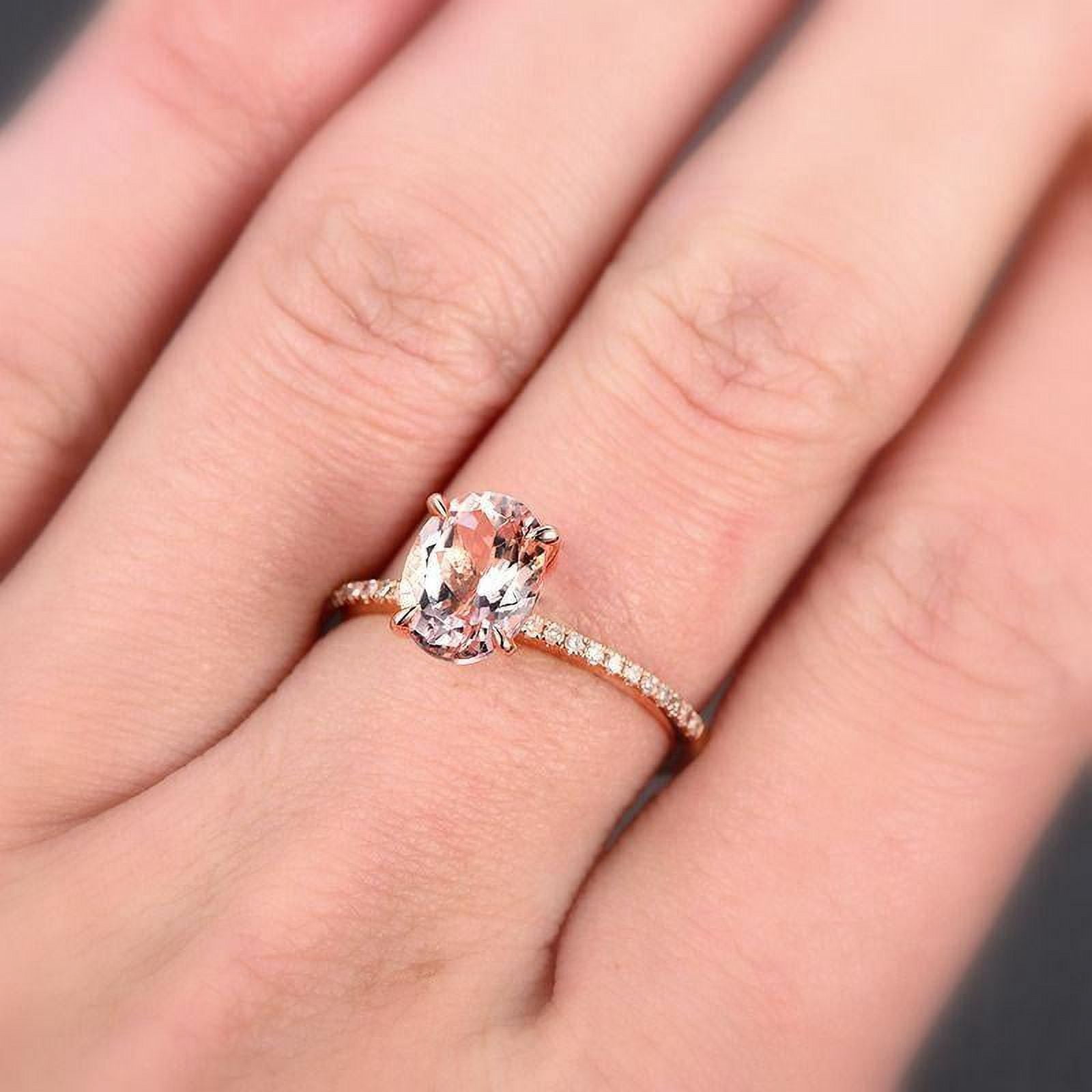 Limited Time Sale 1.75 Carat 8x6mm Oval Cut Morganite and Diamond Moissanite Engagement Ring in 10k Rose Gold for Women