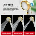 thumbnail image 2 of Cabezal de ducha de mano presurizado Acero inoxidable de alta presión que ahorra agua ABS 3 modos Rociador de agua Dormitorio Accesorio de baño Oro blanco Scienceny HA009464-01B, 2 of 6
