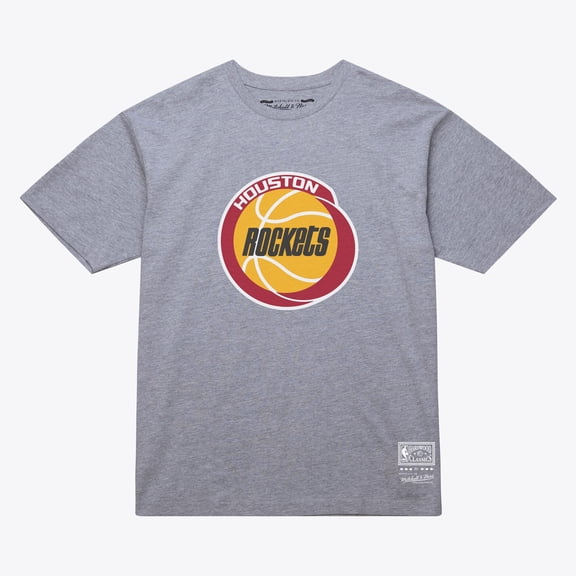Unisex Mitchell & Ness  Heather Gray Houston Rockets Hardwood Classics Arch T-Shirt