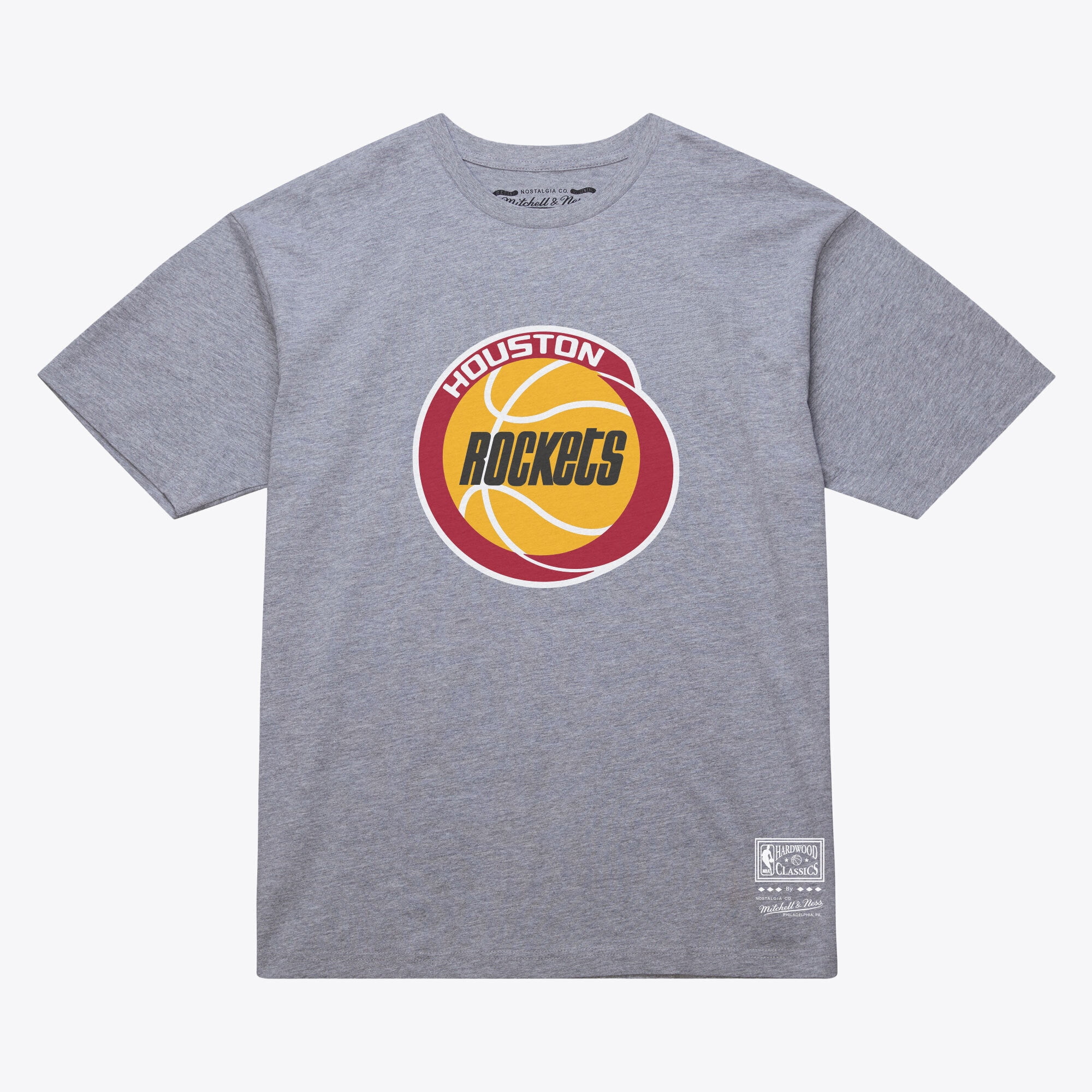 Unisex Mitchell & Ness Heather Gray Houston Rockets Hardwood Classics Arch T-Shirt