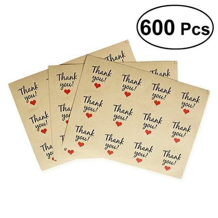 600pcs kraft paper thank