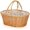 White, variant on Wicker Picnic Basket with Double Folding Handles, Natural Large Willow Hamper Empty Basket Cheap Easter Eggs Candy Storage Wine Basket for Toy, Flower, Wedding(Grey 16inch)