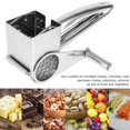 thumbnail image 3 of Stainless Steel Cheese Grater Manual Rotary Cheese Shredder with 4 Blades Handheld Chocolate Nuts Shredder Durable Vegetables Chopper for Kitchen Home Use, 3 of 9