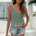 thumbnail image 2 of Plebaso Débardeurs à Col en V pour Femmes Bretelles Spaghetti Cami Tops Sans Manches Broderie, 2 of 6