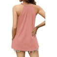 thumbnail image 2 of Langwyqu Sleeveless Hollow-Out Women Tank Tops Female Lace Halter Shirt, 2 of 3