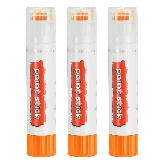 Uxcell Solid Tempera Paints, 3 Pcs Washable Paint Sticks Paint Pens, Orange