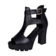 thumbnail image 1 of Amzcrzy Zapatos de mujer,Zapatos de mujer,Zapatillas de mujer, Sandalias de tacón alto grueso con punta abierta y hebilla de metal para mujer, de 10 cm, en color liso. Sandalias Mujer Zapatillas De C, 1 of 9