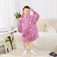 thumbnail image 6 of Wearable Blanket with Sleeves and Pocket Oversized Hooded Sweatshirt 3-14 YR Pink Glitter Background L, 6 of 7